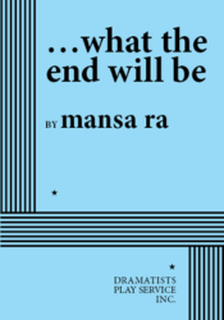A blue cover photo of a published play, with the title 